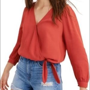 Madewell Lightweight Long Sleeve Wrap Top